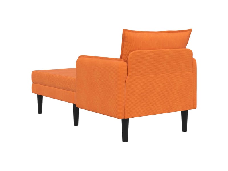  Vidaxl grande méridienne orange tissu en velours côtelé  - Conforama E