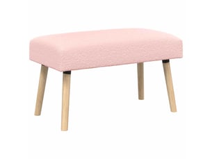 Banc rembourré, banc de lit, banc uni rose 80x40x46 cm bouclé
