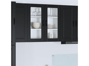 Meuble mural de cuisine, cabinet en verre mural noir 80x31x80cm shl6248
