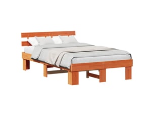 Lit 2 places 135x190 cm    coloris marron