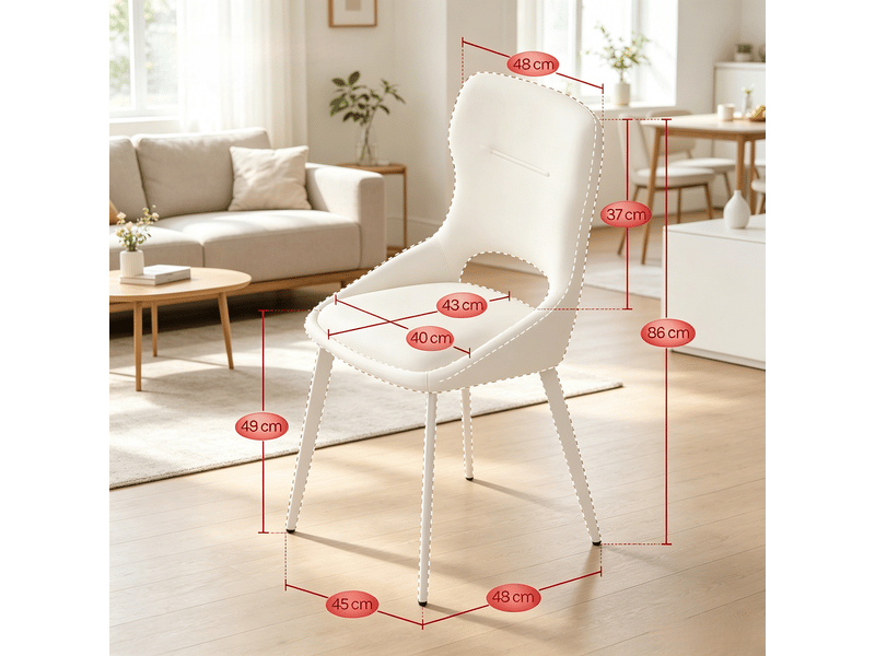  Chaises d'accueil élégance lot de 6, rembourrées, salle à manger, salon et chaise d'appoint  - Conforama C
