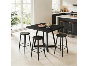 Table à manger,80x80x75 cm,style industriel,mdf et métal,noir