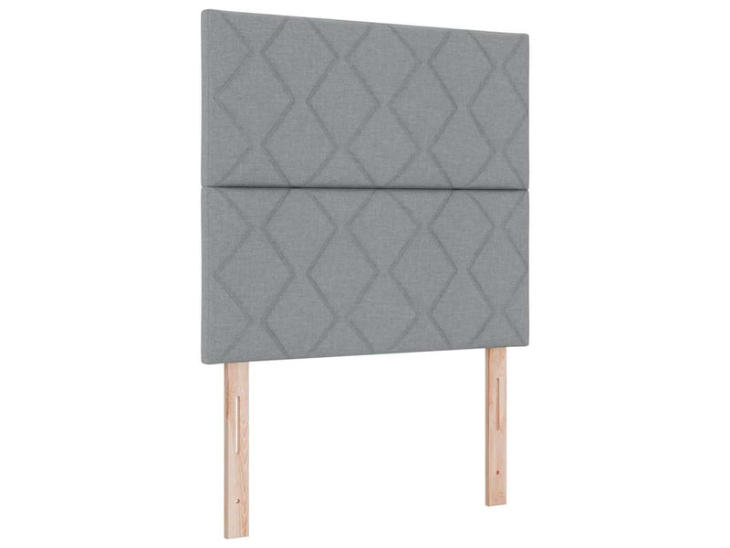  Lit simple- lit adulte -  cadre de lit avec tête de lit gris clair 100 x 200 cm tissu  - Conforama D