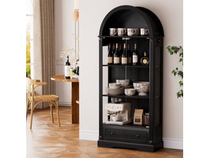 Vitrine coloris noir 2 étagère(s) HOMVRA - 80 cmx180 cm
