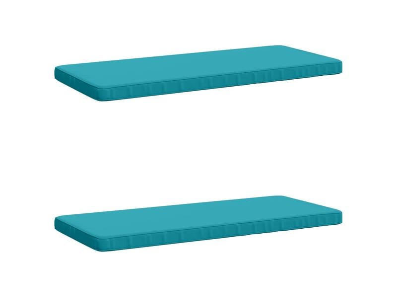 Lot de 2 coussins de banc, coussins d'assise vught 100 % polyester turquoise cf58179 - Conforama A