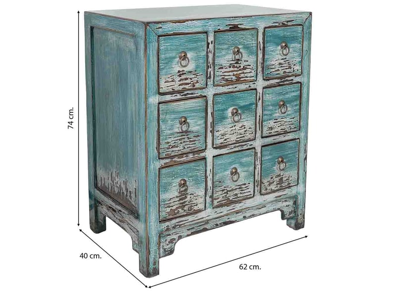  Commode en bois bleu 62x40x74 cm h  - Conforama C