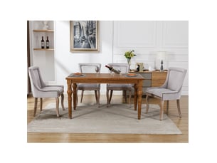 Chaises de salle à manger en velours gris, lot de 4 evryae