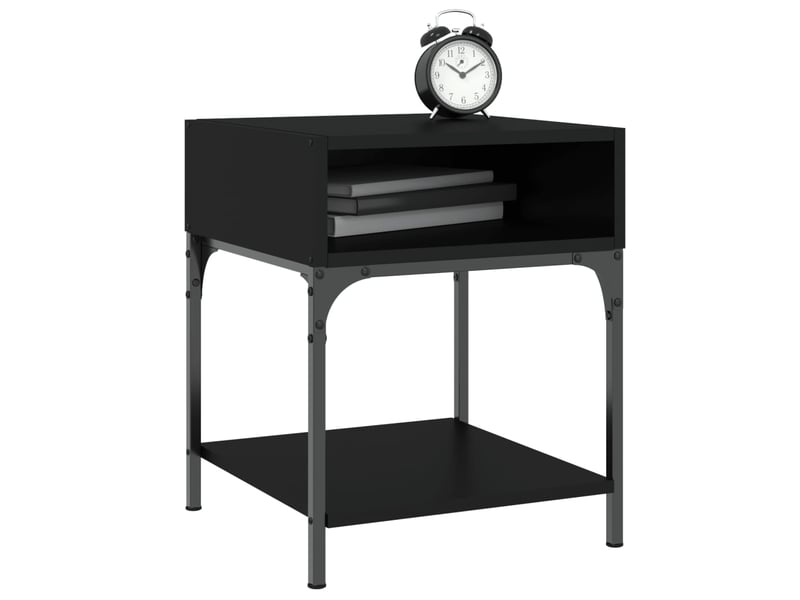  Lot de 2 tables de chevet - cabinet de chevet - table de nuit noir 40x41x50 cm bois d’ingénierie  - Conforama B