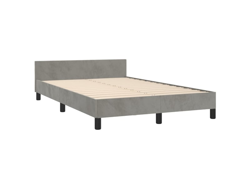 Lit double- lit adulte - cadre de lit sans matelas gris clair 120x190 cm velours - Conforama D