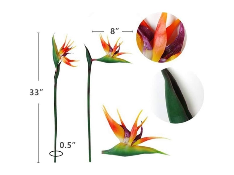  Lot de 3 oiseaux de paradis 81,3 cm – fleurs artificielles résistantes aux uv – caoutchouc souple – décoration intérieure et extérieure  - Conforama B