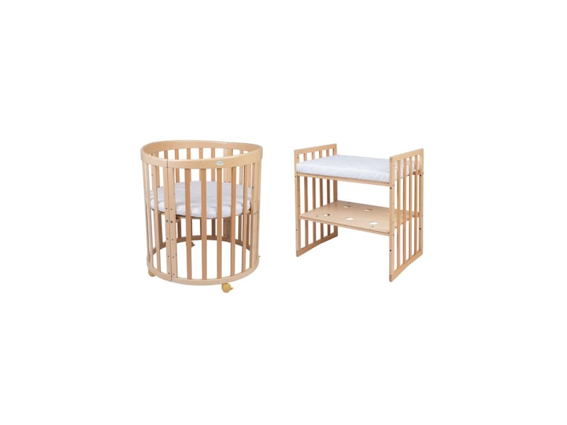  Lit bébé évolutif 7 en 1 ovale - bois naturel waldin OWAL-N - Conforama B