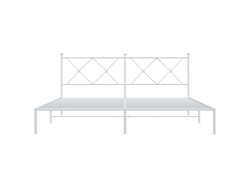 Lit double- lit adulte - cadre de lit métal sans matelas et tête de lit blanc 180x200 cm - Conforama C