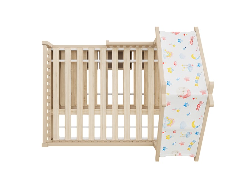  Lit plateforme enfant 140x200 cm avec lit gigogne et 3 tiroirs, barrières de sécurité, solution gain de place en bois, crème OPULERANE TRADING LTD - Conforama E