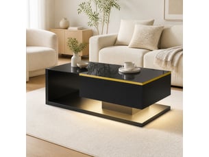 Table basse rectangulaire coloris noir <strong>HAUSS SPOLE</strong> <strong></strong> - 50 cmx100 cm