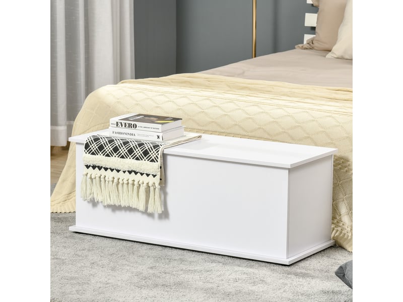  Coffre de rangement, banc de rangement avec couvercle à charnières et charnières de sécurité, banc à chaussures, meuble d'entrée, 100 x 40 x 40 cm  - Conforama D