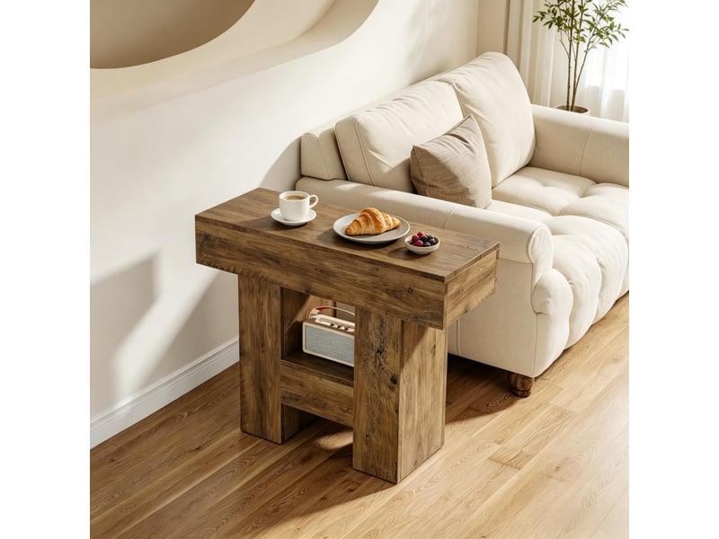 Table d'appoint étroite avec rangement 80 cm evryae - Conforama D