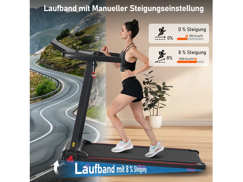  Tapis de course 121x50x94 cm pliable 3,0 ps métal noir  - Conforama E