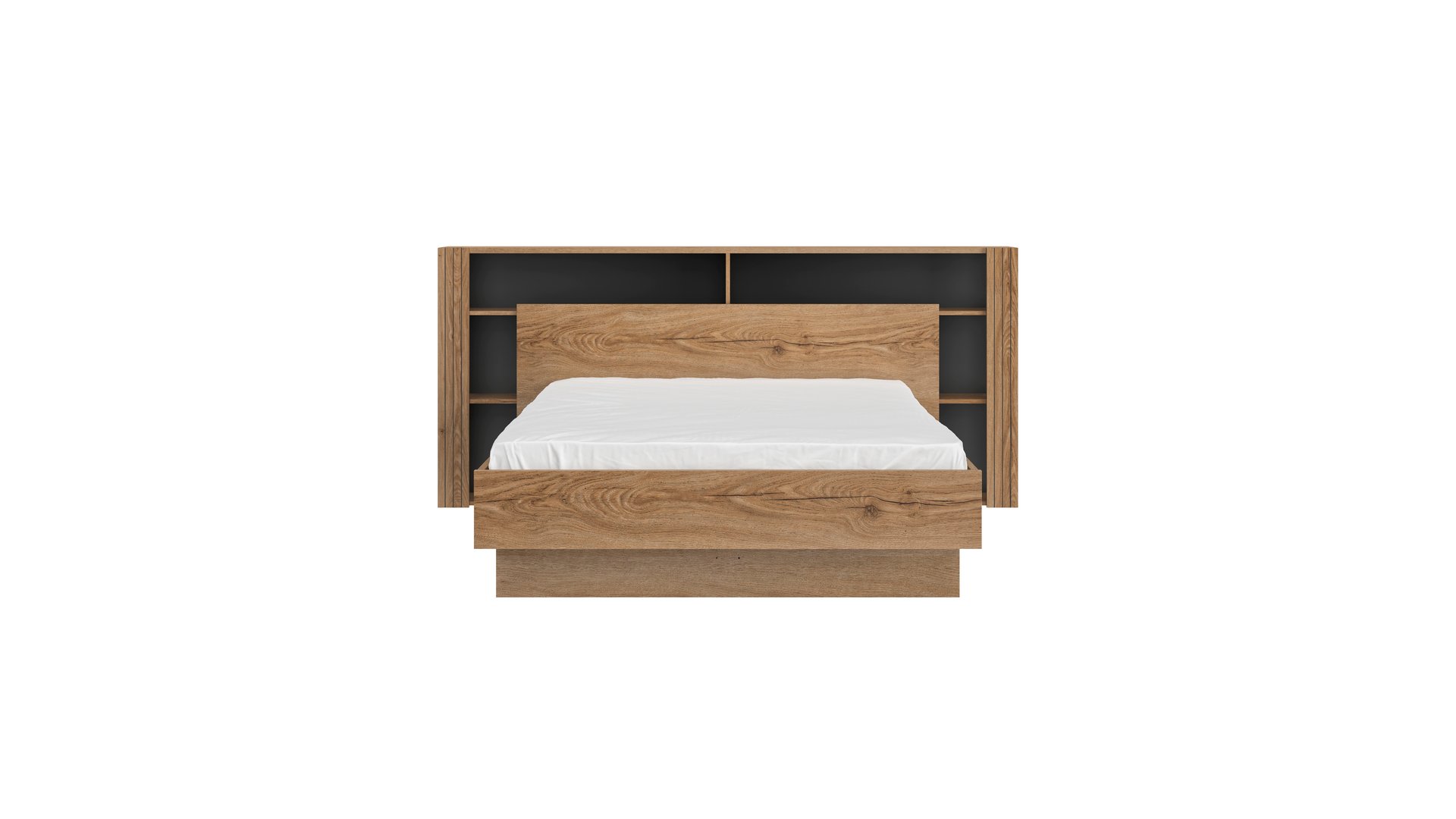 Lit adulte 160x200 cm ENZO bois foncé 43 Conforama