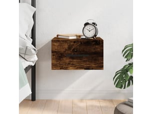 Table de chevet chanmbre, table d'appoint murale chêne fumé 35x35x20 cm shl7019