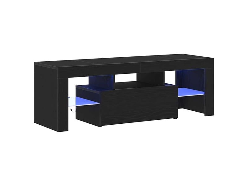  Meuble tv - banc tv - meuble de rangement 120 x 35 x 40 cm chêne noir bois d'ingénierie  - Conforama D