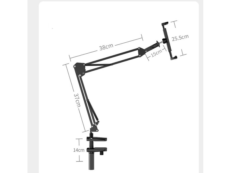  Support tablette lit rotatif à 360° bras en aluminium pour porte tablette  - Conforama B