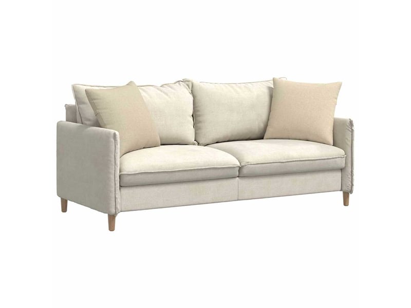  Lot de 2 coussins de canapé, coussins décoratifs tissu crème 50 x 50 cm cf58816  - Conforama C
