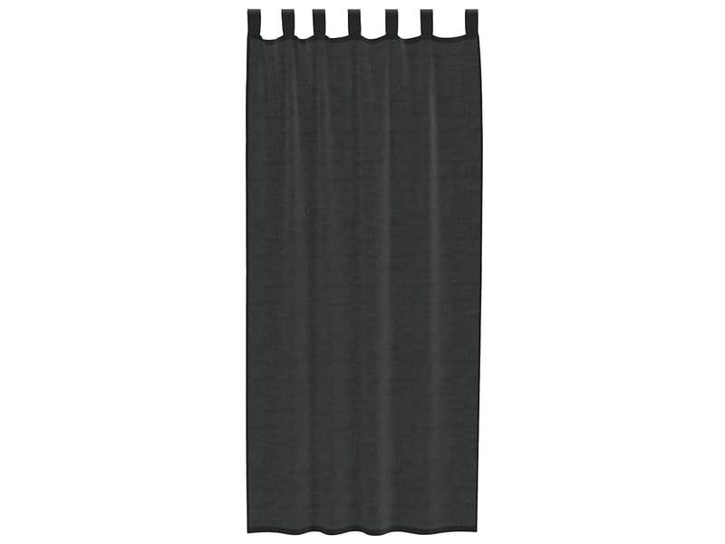  Lot de 2 rideaux en voile, voilages avec passants noir cf44453  - Conforama D