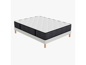 Ensemble matelas et sommier 160x200 cm Mousse MOBILIER DECO soutien Ferme épaisseur 26 cm