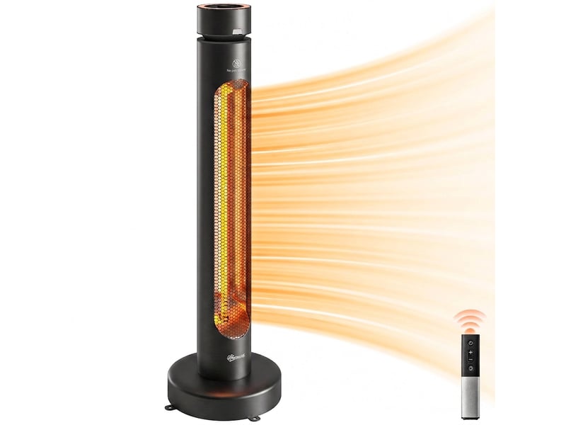  Chauffage de terrasse infrarouge 2000w oscillant avec télécommande et housse  - Conforama A