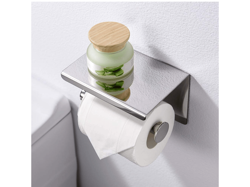  Porte papier toilette, support papier toilette mural, 304 acier inoxydable porte rouleau toilette, installation avec vis ou 3m auto-adhésif  - Conforama D