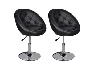 Lot de 2 tabouret de bar, chaise de bar noir similicuir shl28269