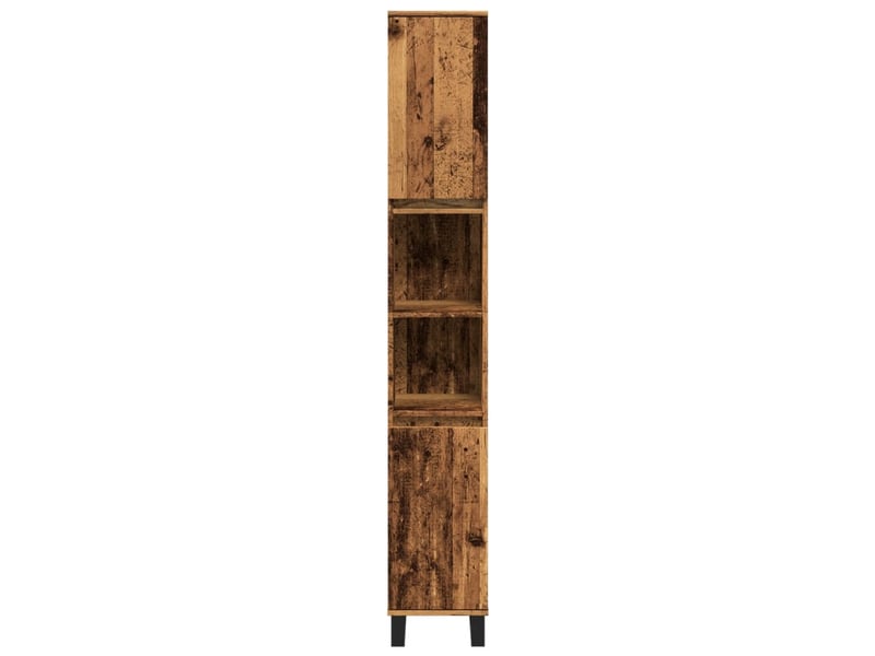  Armoire de salle de bain, meuble de rangement vieux bois 30x30x190cm bois ingénierie  - Conforama D