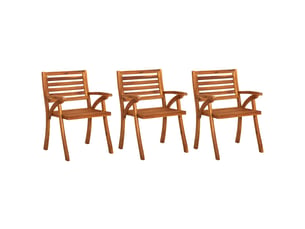 Chaises à manger de jardin avec coussins lot de 3 acacia massif shl5632