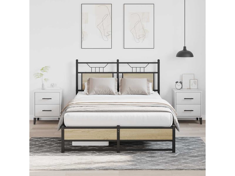  Cadre de lit sans matelas chêne sonoma 120x190 cm  - Conforama C