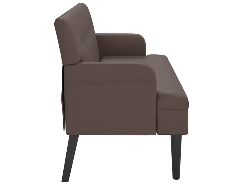 Canapé 2 places avec dossier marron 112x65,5x75 cm similicuir - Conforama D
