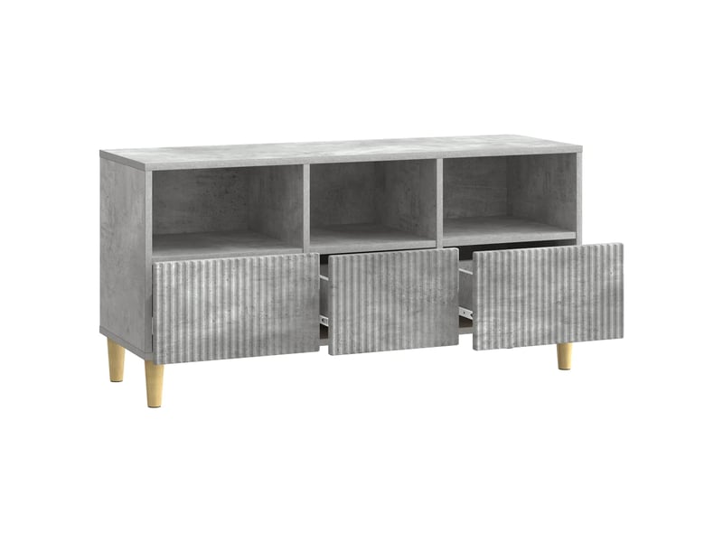  Meuble tv - banc tv - meuble de rangement 102 x 34,5 x 50 cm gris béton bois d'ingénierie  - Conforama E