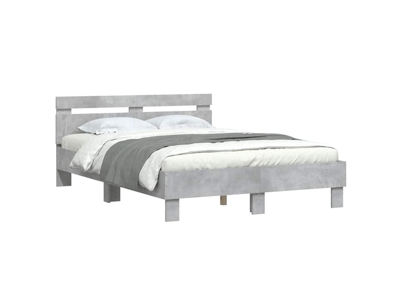  Lit double- lit adulte -  cadre de lit sans matelas gris béton 135x190 cm  - Conforama C