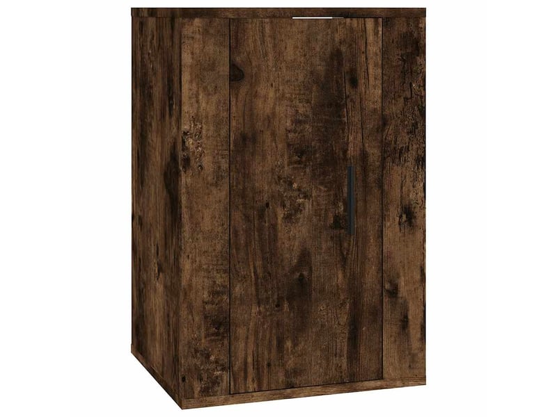  Lot de 2 meuble tv mural, meuble tv suspendu chêne fumé 40x34,5x60 cm  - Conforama D