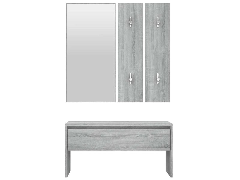  Ensemble de meubles de couloir sonoma gris bois d'ingénierie shl5831  - Conforama E