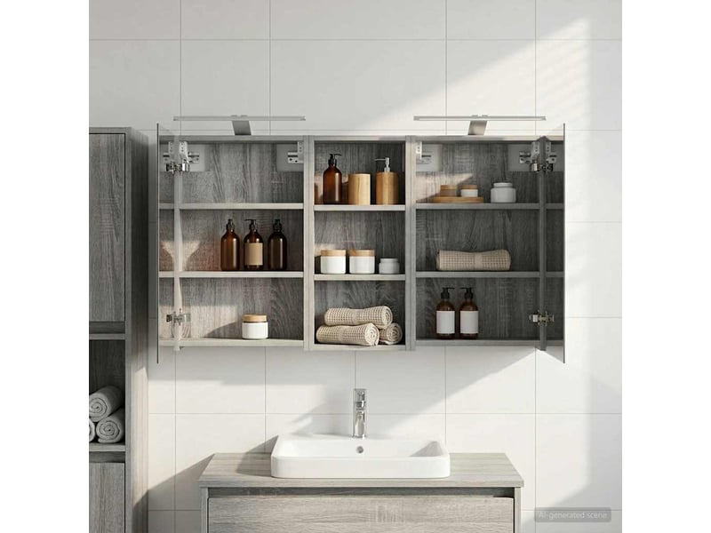 Ensemble de meubles de salle de bain 3 pcs 110x10.5x60.5 cm shl2444 - Conforama D