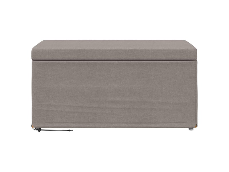 Tabouret bas, ottoman taupe 81x41x40 cm tissu et bois stratifié  - Conforama D