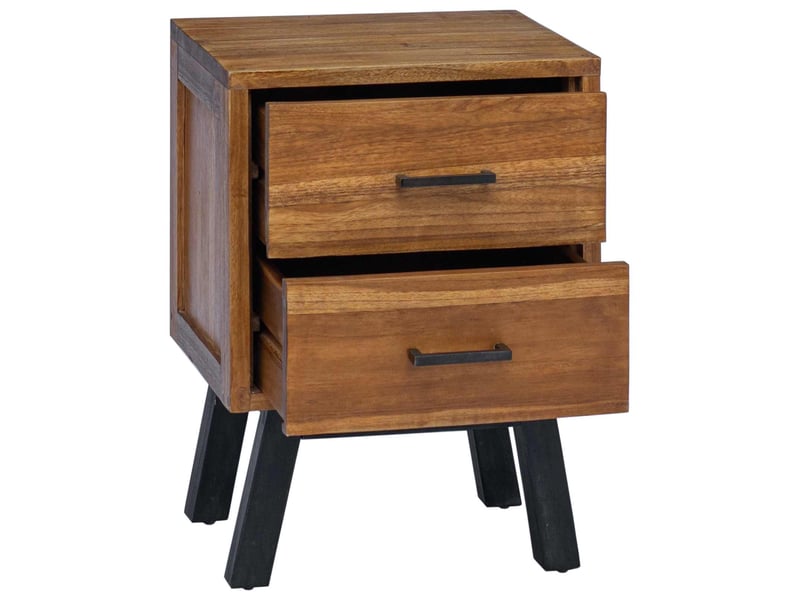  Table de chevet - cabinet de chevet - table de nuit naturel 40 x 35 x 55 cm bois de teck massif  - Conforama D