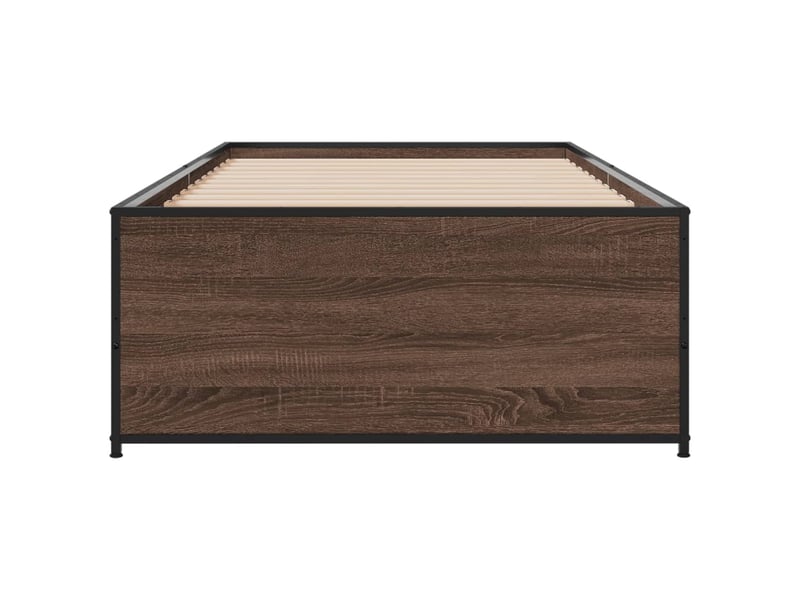  Lit simple- lit adulte -  cadre de lit sans matelas chêne marron 90x200 cm  - Conforama C