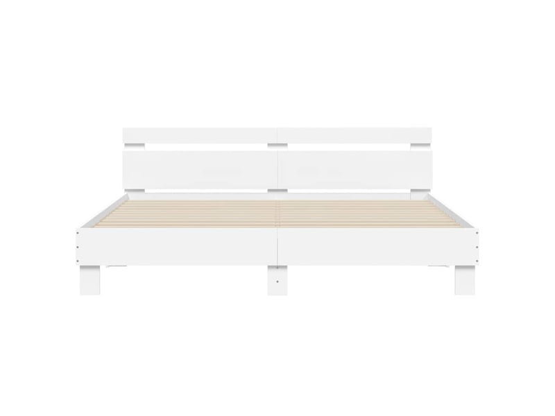  Lit double- lit adulte -  cadre de lit sans matelas blanc 200x200 cm  - Conforama D