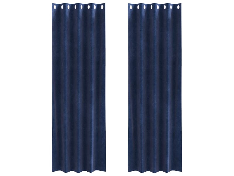  Lot de 2 rideaux, rideaux de fenêtre bleu foncé 140 x 225 cm velours cf43992  - Conforama A