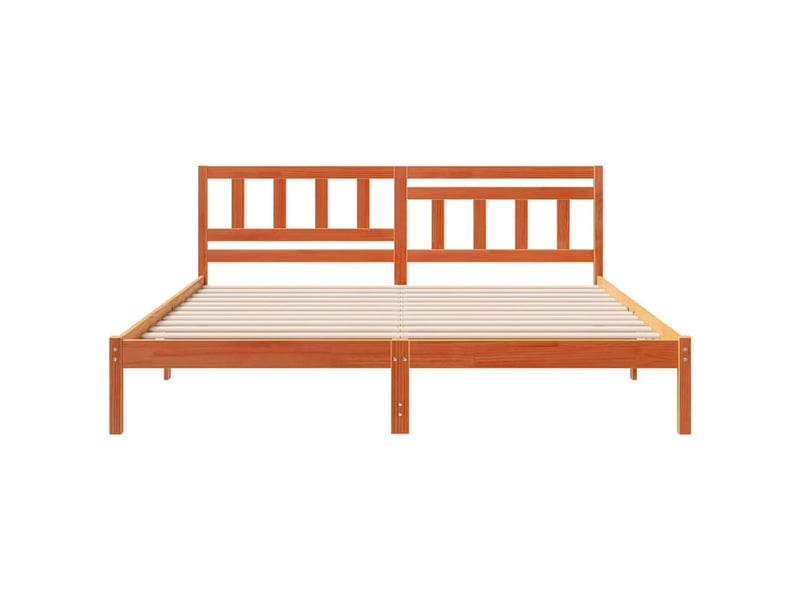  Lit double- lit adulte -  cadre de lit avec tête de lit brun  150 x 200 cm pin massif  - Conforama D