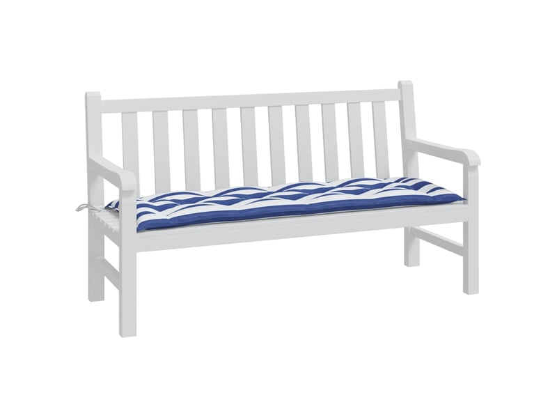  Coussin de banc de jardin, coussin d'assise rayures bleues et blanches 150x50x7cm cf52784  - Conforama C