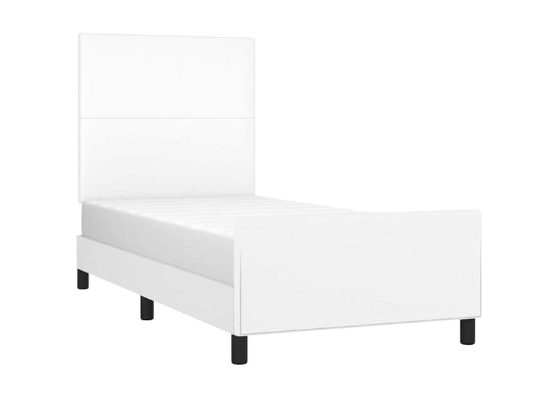  Lit simple- lit adulte -  cadre de lit sans matelas blanc 80x200 cm similicuir  - Conforama B