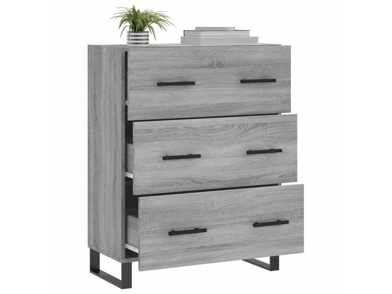  Buffet - bahut - meuble de rangement sonoma gris 69,5x34x90 cm bois d'ingénierie  - Conforama D
