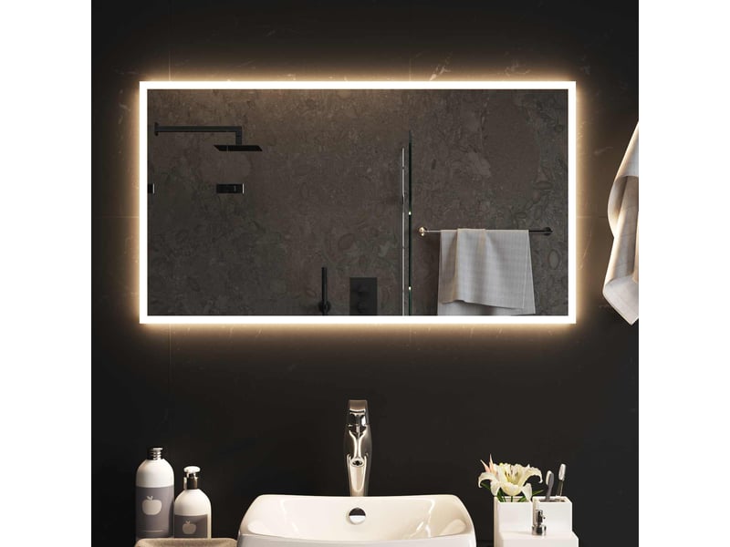  Miroir de salle de bain, miroir de toilette led transparent 90 x 50 cm verre trempé cf62627  - Conforama C